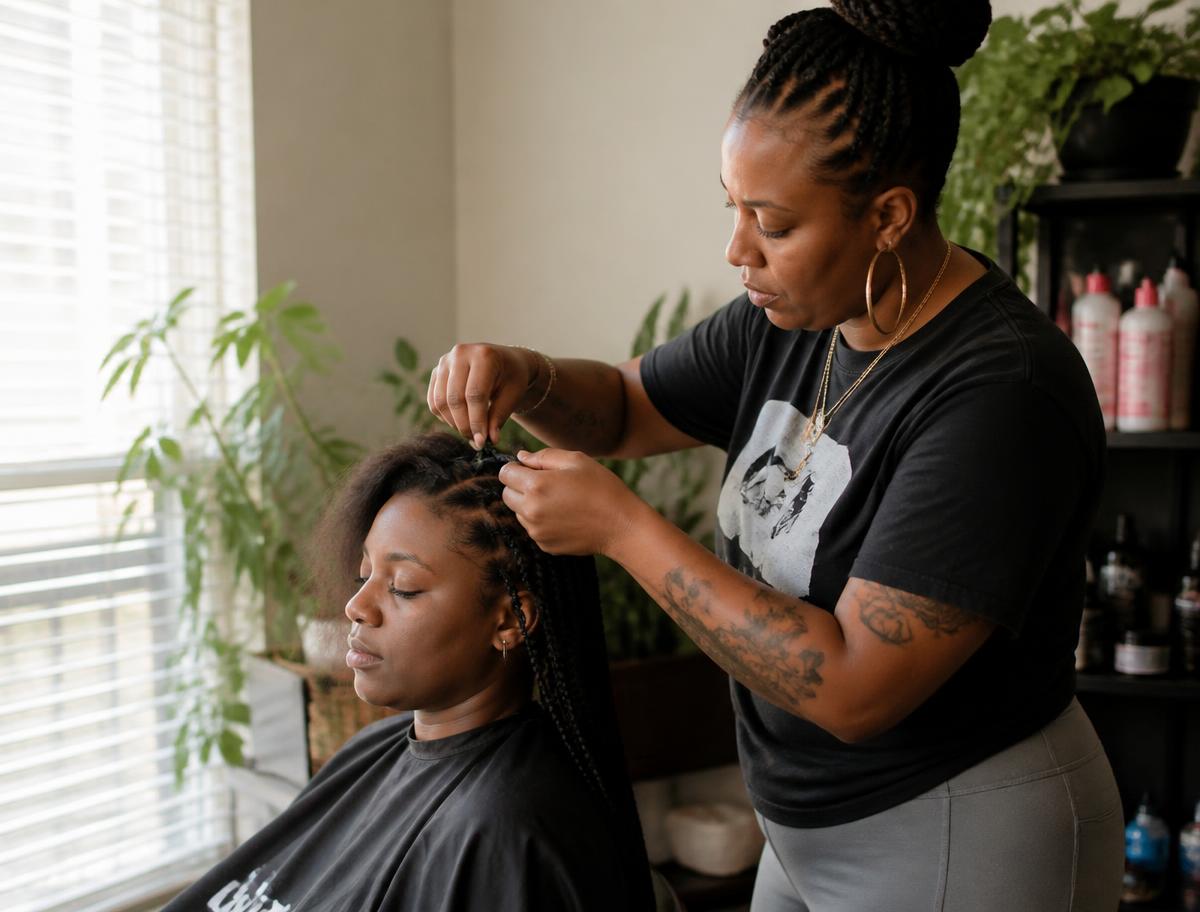 Braider at work